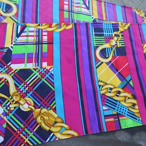 Vintage HONEY Brand Colorful Silk Scarf 50 in x 10 in