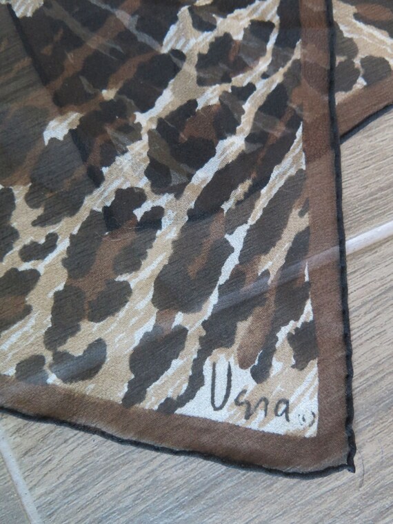 Vintage Vera Neumann Leopard Print Silk Chiffon S… - image 2
