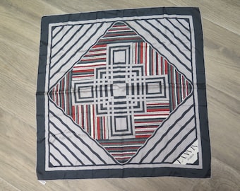 LANVIN Silk Square Geometric Pattern Bufanda Francia