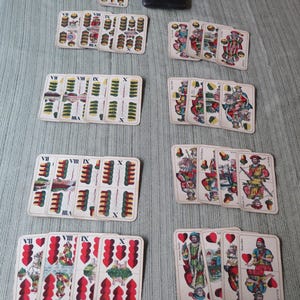 Set di 33 carte Piatnik vintage per la divinazione con custodia in pelle