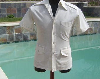 Vintage Kahala Natural Cotton Sport Shirt S Chest 42