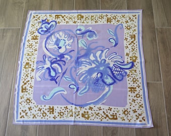 Emilio PUCCI Firenze SILK SCARF Firmado Plaza Acuarela Floral Impresión Italia