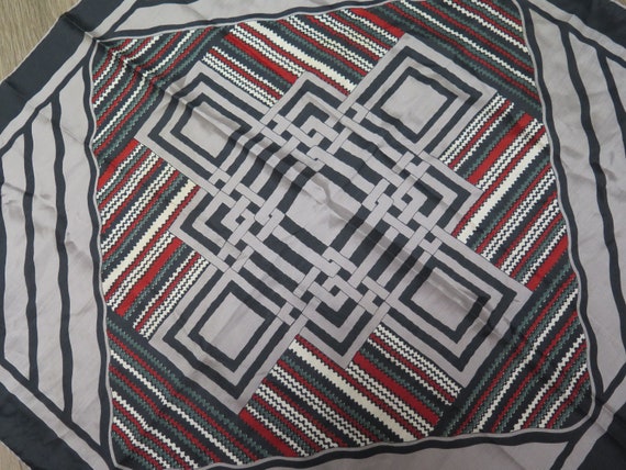 LANVIN Silk Square Geometric Pattern Scarf France - image 3