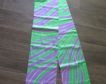 Pañuelo de seda largo vintage Vera Neumann de doble cara EUC