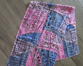 Vintage 60s VERA Neumann Wild Graphic Print Bufanda de seda rectangular