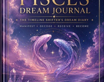 The Pisces Dream Journal - The Timeline Shifters Dream Diary -  Manifest Decode Receive Become - Digital Download
