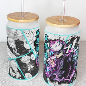 Anime Gojo 16oz Glass Tumbler