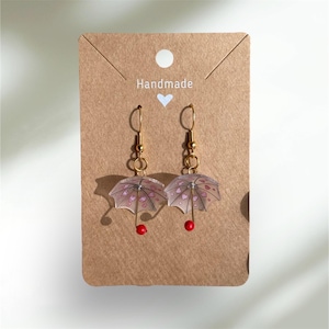 Nickel Free Heart Umbrella Dangle Earrings