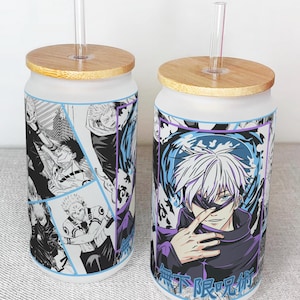 Anime Gojo 16oz Glass Tumbler