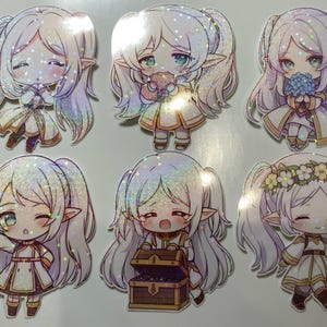 Anime Frieren Holographic Stickers