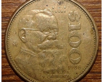 Pièce de Collection : 100 Pesos Mexicains 1986 - Commémorant l'Héritage Culturel du Mexique
