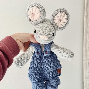 Made to Order || Mouse in Overalls Lovey || Mouse Lovey || Mouse Toy || Baby Gift || Baby Nursery