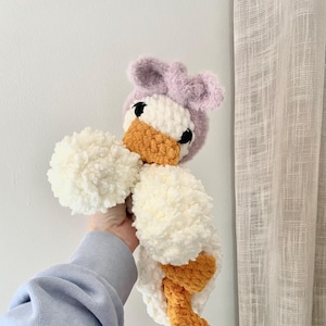 Handmade Crochet Duck Lovey | Baby Security Blanket | Soft Plush Comfort Toy | Baby Shower Gift
