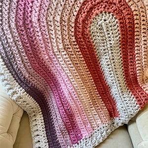Ready to Ship || Rainbow Baby Blanket || Pink and Purple Rainblow Blanket || Baby Blanket