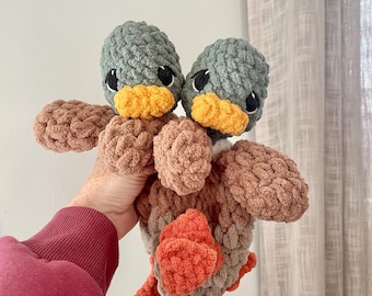 Crochet Mallard Duck Lovey | Handmade Baby Gift