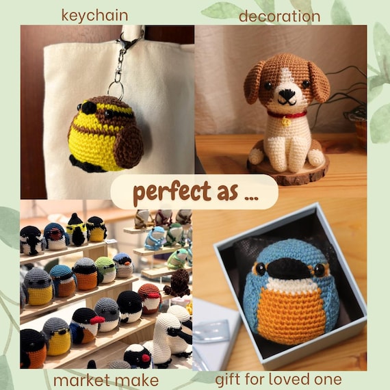 カワセミの編み図：あみぐるみ鳥（PDFダウンロード）初心者向け - Etsy