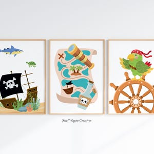Piratenschiff Wand Kunst Kinderzimmer Drucke Junge Kinderzimmer Dekor für Kinderzimmer Kunstdrucke - Piraten Schatzkarte für Kinder Kinderzimmer Kunst Digitaler Download