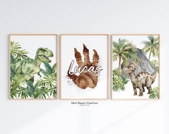 Personalized Dinosaur Nursery Art: Digital Custom Name Print