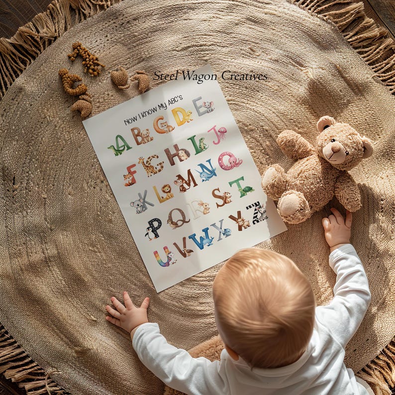 Nursery Abcs Wall Art Alphabet Poster Print for Playroom Animal Prints ...