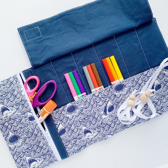 Semi-Custom Colored Pencil Roll with zippered pocket