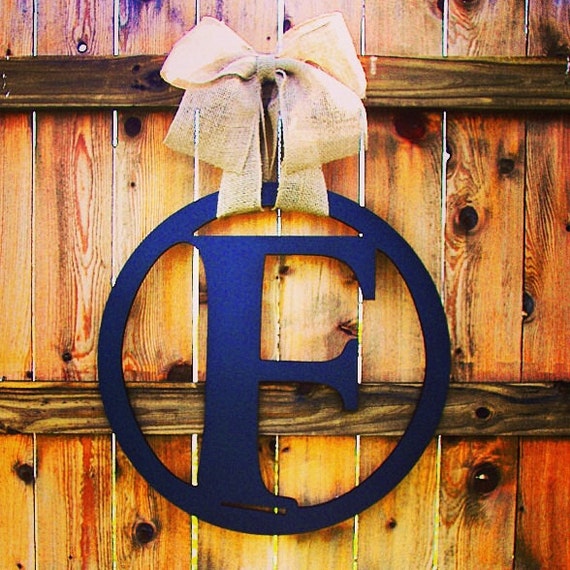 Custom Monogram Letter In A Circle Door Hanger Nursery Wall Etsy