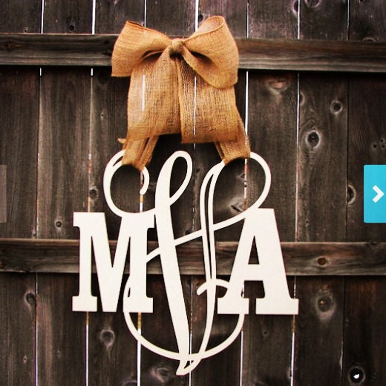 Custom MONOGRAM Door Hanger /UNFINISHED/ House Warming Etsy