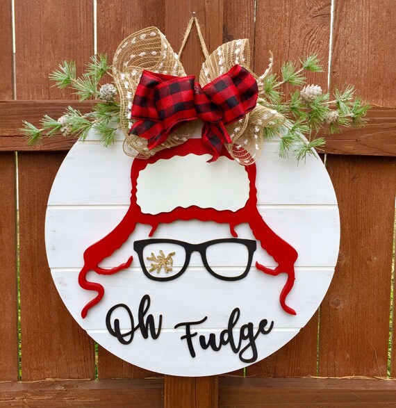 Download Free Oh Fudge Christmas Story Door Hanger Wreath Ralphie Hat Etsy SVG DXF Cut File