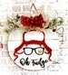 Oh Fudge Christmas Story Door Hanger Wreath - Ralphie Hat Doorhanger - Christmas Story Wreath 