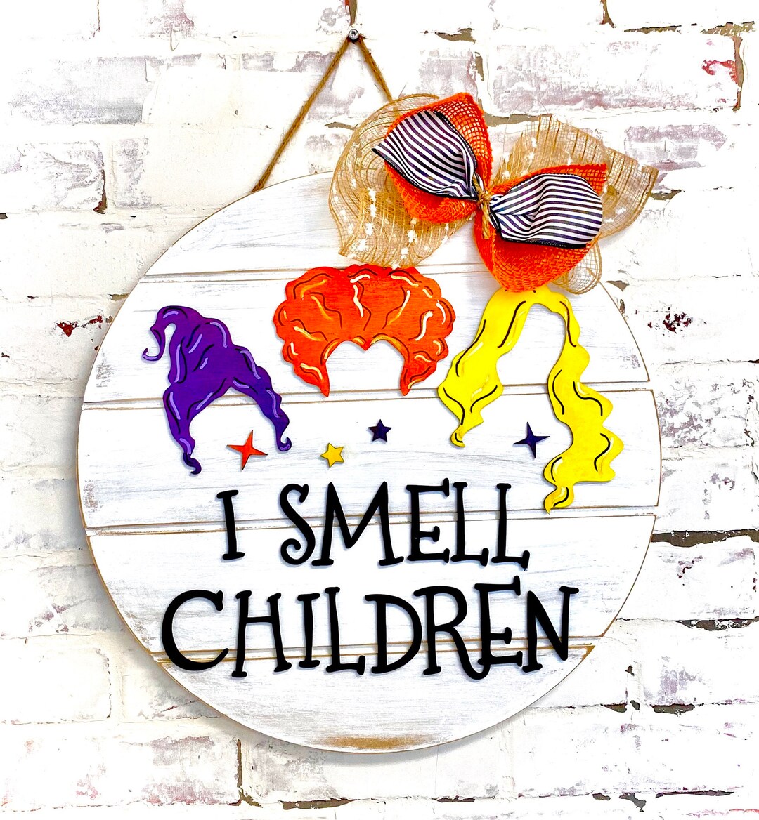 Hocus Pocus I Smell Children Door Hanger Wreath - Halloween Wreath ...