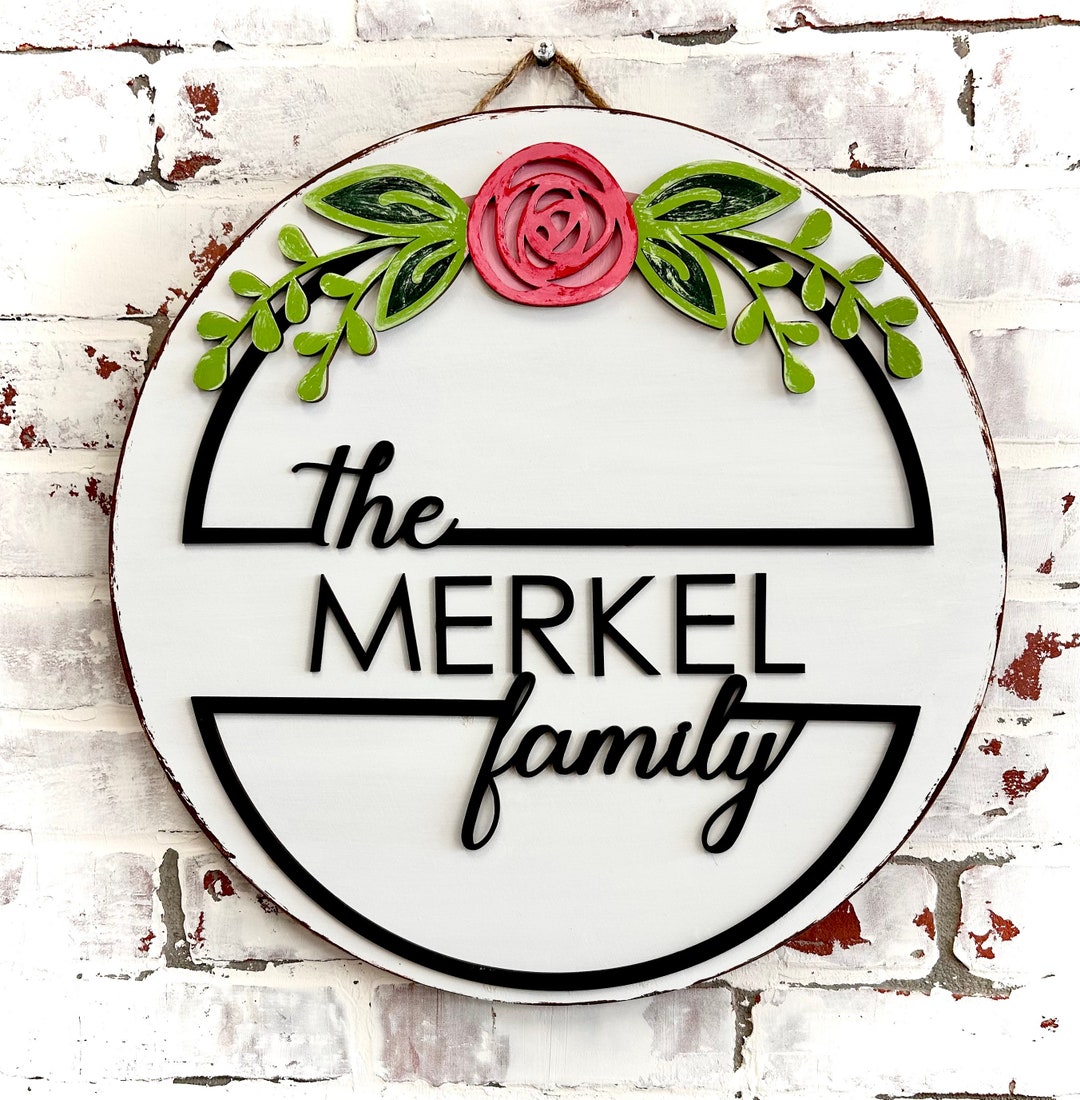 Name Wreath Doorhanger - Farmhouse Door Hanger- Hello Wreath Door ...
