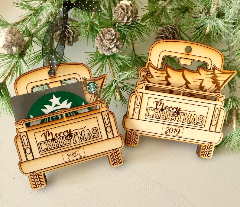 Personalized Gift Card Holder AND Ornament Old truck Etsy