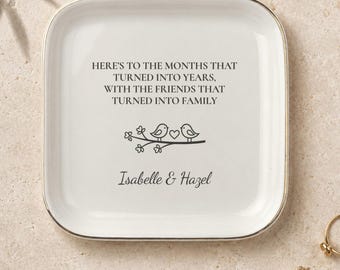 Personalized Friendship Ring Dish, Best Friend Trinket Tray Gift, Custom Name Jewelry Dish, Meaningful Bestie Keepsake