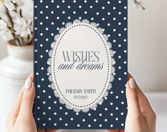 Baby Shower Guestbook, Coquette Personalized Memory book, Baby Shower Decor, New Mom Gift, Custom Wishes for Baby