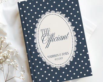 Custom Officiant Book for Wedding, Personalized Polka Dot Notebook Officiant gift