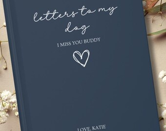 Journal personnalisé Lettres à mon chien, livre personnalisé cadeau commémoratif de chien, cadeaux perte de chien, cadeau de sympathie en mémoire d'un chien, chien céleste