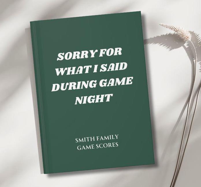 Personalized Funny Game Night Score Book, Game Lover Gift, Custom Score Keeping Record Book for Board Game Lover Hardcover Journal
