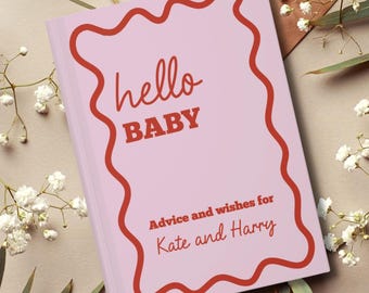 Personalized Baby Shower Guestbook, Hello Baby Welcome Book