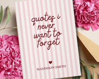 Quote Collection Personalized Journal, Book Lover Notebook Gift