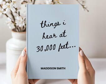 Personalized Flight Attendant Journal, Custom Aviation Notebook, Airline Cabin Crew Gift, Pilot Stewardess Grad Present