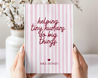 Custom Name Teacher Journal, Personalized Teacher Appreciation Gift Notebook
