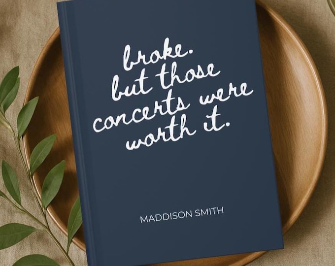 Custom Concert Journal, Personalized Music Diary, Concert Memories Book, Live Music Fan Gift, Concert Tracker