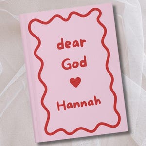 Personalized prayer journal for women, Pink wavy dear god, Christian notebook gift  Hardcover Journal Matte