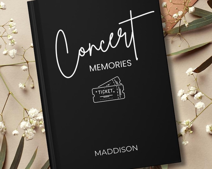 Custom Concert Journal, Personalized Music Diary, Concert Memories Book, Live Music Fan Gift, Concert Tracker