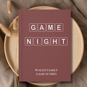 Carnet de scores personnalisé pour une soirée de match en famille, cadeau personnalisé pour amateur de jeu, carnet de notes pour la tenue des scores, cadeau de pendaison de crémaillère de scrabble