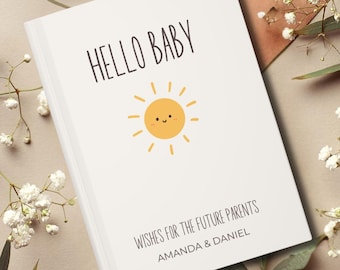 Baby Shower Guestbook, Here Comes the Son Custom Welcome Book, Personalized Wishes for baby notebook, Advice for parents memory book