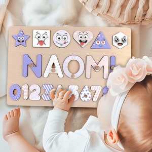 Name Puzzle, Baby Busy Board, Personalized Montessori Toys for Toddler,1st Birthday & First birthday gifts, Baby Shower Gift, Christmas Gift