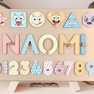 Name Puzzle Personalized Busy Board, Montessori Toys for Toddler,1st Birthday & First birthday gifts, Baby Shower Gift, Christmas Gift