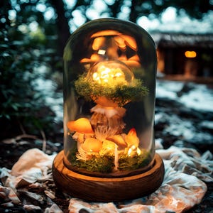 Enchanted Mushroom Forest Night Light, Magical Mushroom Elf Head, Cute Mushroom Lamp for Home Decor, Mushroom idea Unique Birthday Gifts