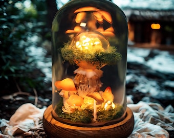Enchanted Mushroom Forest Night Light, Magical Mushroom Elf Head, Cute Mushroom Lamp for Home Decor, Mushroom idea Unique Birthday Gifts