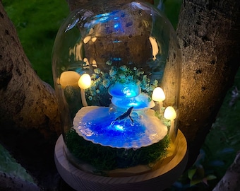 Whimsical Night Light Jumping Whale & Mushroom Night Light Shell Mushroom Lamp Forest Ocean Style Dreamy Table Decor Lights Creative Gift